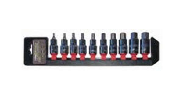 10PC 1/2" DVE INHEX SOCKET SET METRIC 4 - 19MM